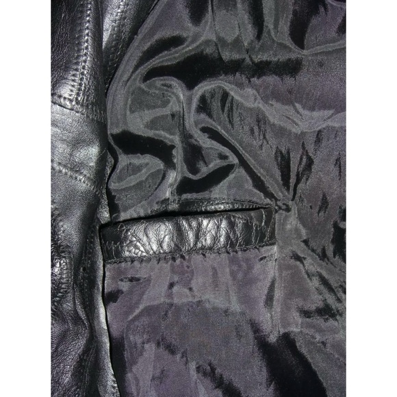 Leather Jacket Vintage 90's Trench Textured Italian Goth Punk alt egirl y2k 2X - Picture 11 of 14